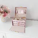 Coffret à bijoux serrure serrure à clé beige noir