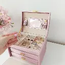 Coffret à bijoux serrure serrure à clé beige noir