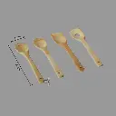 ustensiles bambou x4, beige