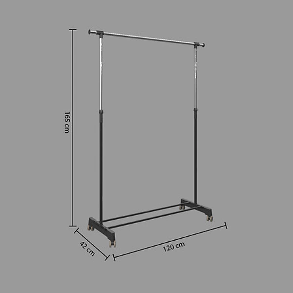 Portant à vêtements simple effet métal / plateau extensible