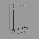 Portant à vêtements simple effet métal / plateau extensible