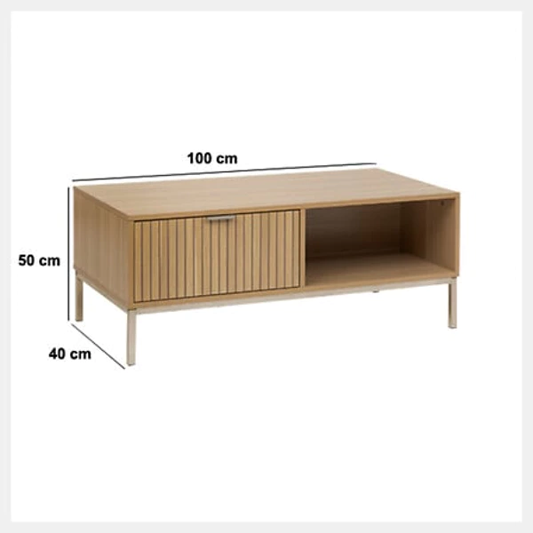 Table basse 1 tiroir Tasso, beige