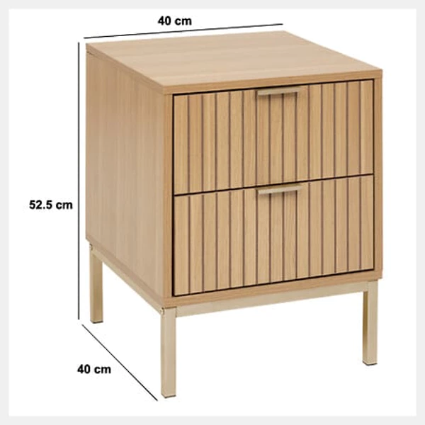 Chevet 2 tiroirs Tasso, beige