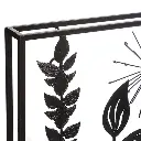 Déco murale métal feuille Ella 40x40 cm, noir