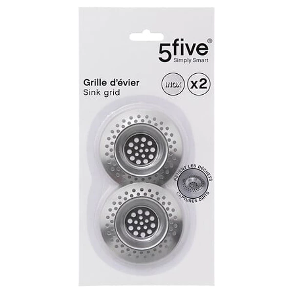 lot x2 grilles evier inox, argent