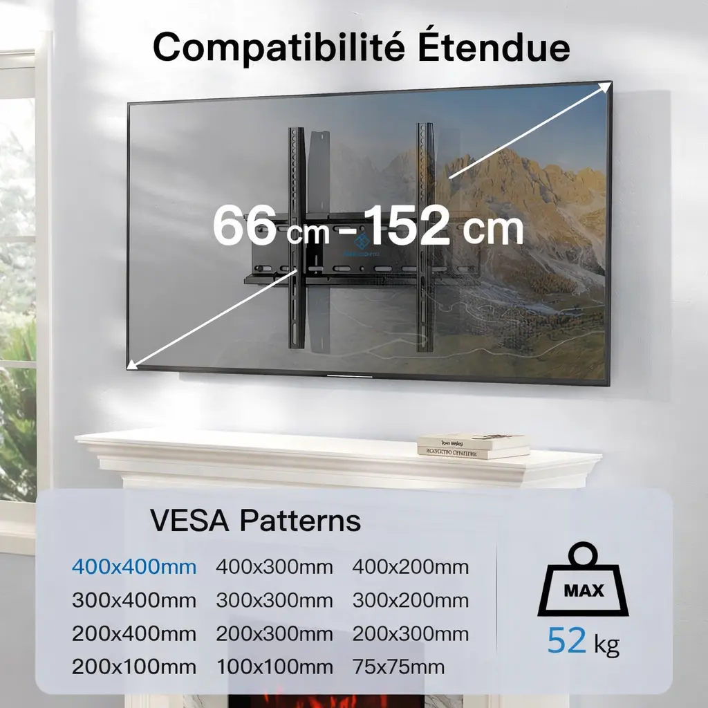 Support mural tv 26-60" 