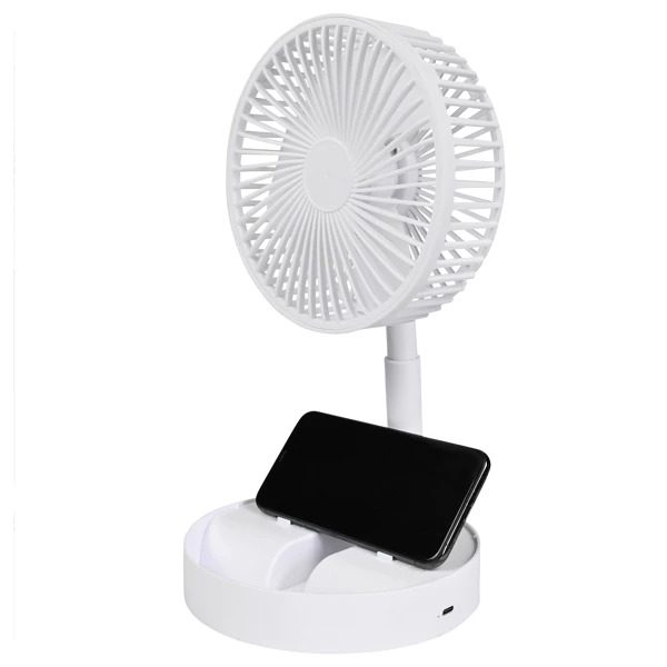 Ventilateur pliable et rechargeable blanc