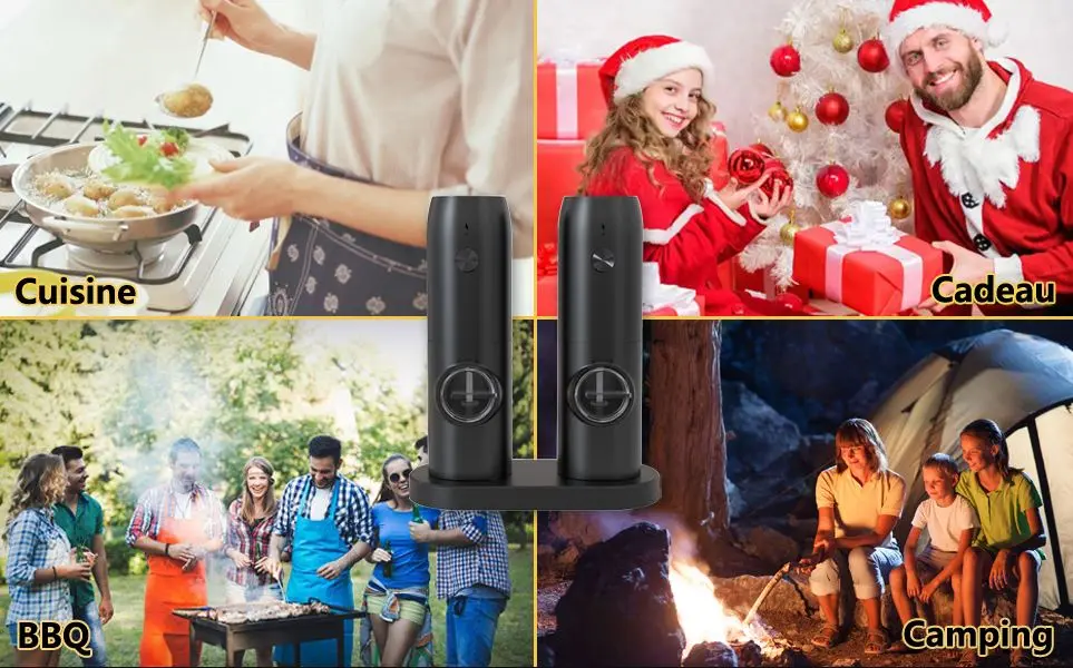 ENSEMBLE DE MOULINS À SEL ET POIVRE ÉLECTRIQUES