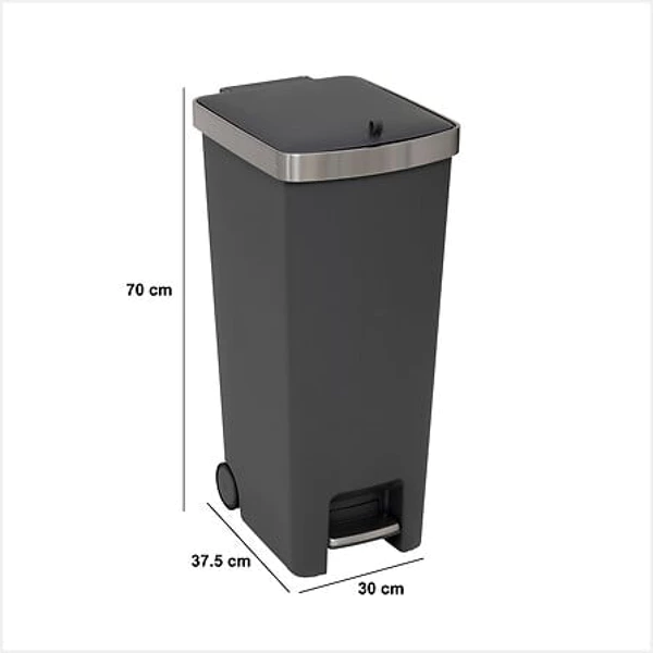 Poubelle à pédale plastique 45 L gris