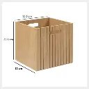 Boîte de rangement 31 x 31 cm bois beige