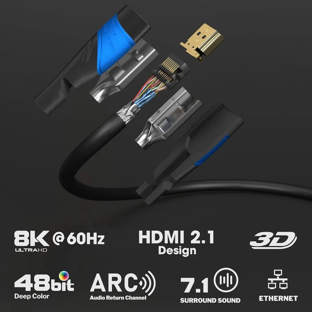 Câble HDMI 8K KabelDirekt – 4K120Hz / 8K60Hz