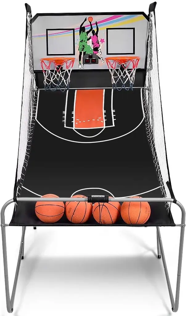 Jeu de Basket Arcade Pliable Double Panier