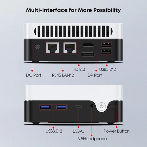 CHUWI LarkBox X Mini PC N100 - 12 Go DDR5 - SSD 512 Go - Windows 11