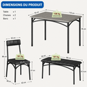 Table de Cuisine 4 Places avec Banc Intégré