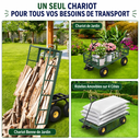 Chariot de Jardin 3-en-1 Charge Lourde 400 kg