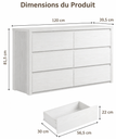Grande Commode Moderne 6 Tiroirs 