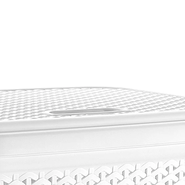Panier a linge en plastique, blanc, 55 l