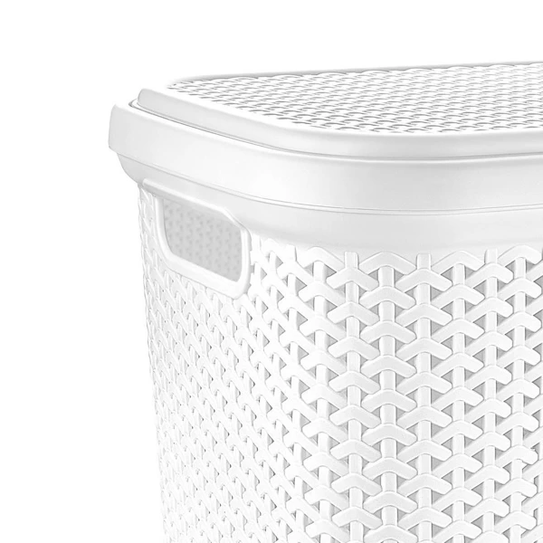 Panier a linge en plastique, blanc, 55 l