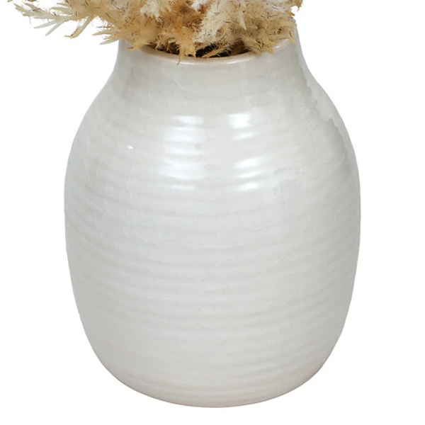 Composition florale en ceramique James hauteur 36 cm blanche