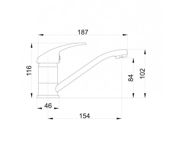 Mitigeur devier de cuisine Nano avec bec court