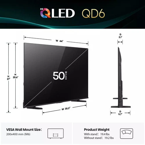 Smart TV Hisense TV QLED 4K 50 po Fire TV