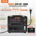 Convertisseur transformateur VEVOR 5000W 110V/220V – prise universelle, câble US avec terre 