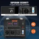 Convertisseur transformateur VEVOR 5000W 110V/220V – prise universelle, câble US avec terre 