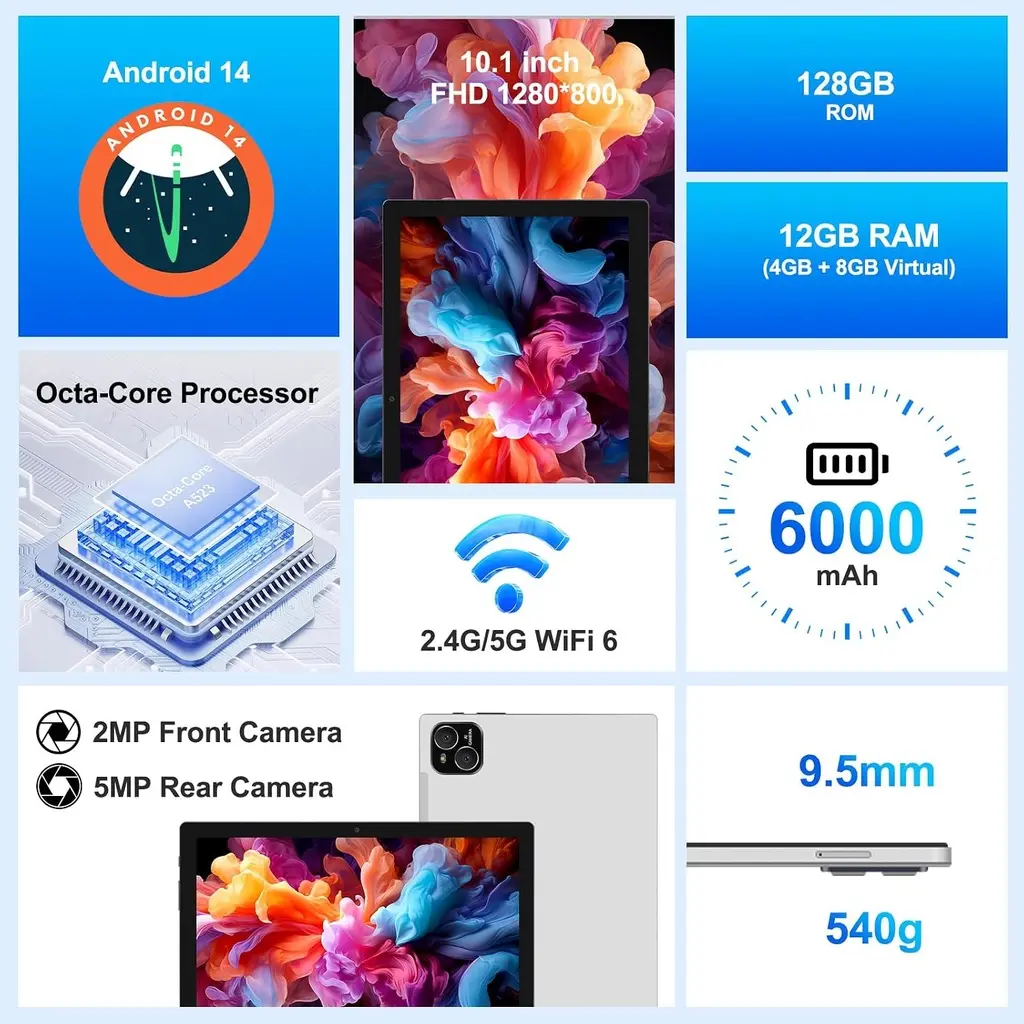 ATMPC Android 14 Tablet 10‘’ 