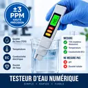 Testeur d’eau numérique TDS/EC 0–9999 PPM – Qualité de l’eau