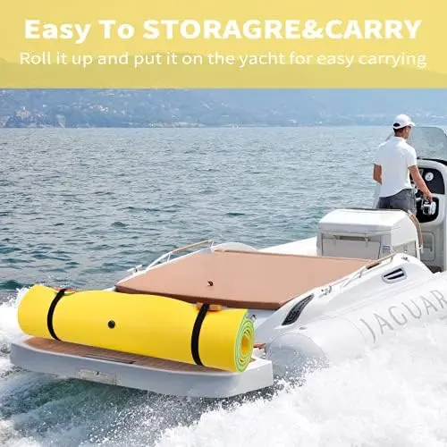 Tapis jaune enroulé sur bateau