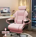 Chaise gamer rose avec repose-pieds - 3