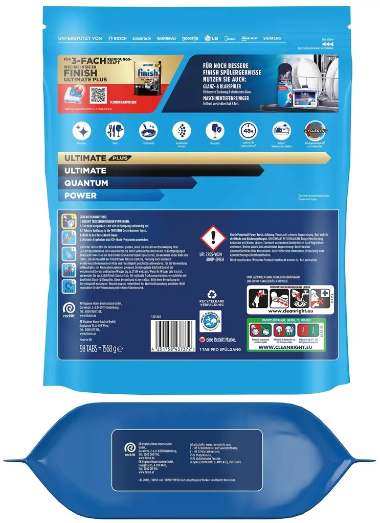 Tablettes lave-vaisselle Finish Powerball All-in-1 x98 - 2