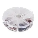 Boîte de tri ronde Rayher Ø 13 cm avec anse, 6 plateaux de 8 cases - 3