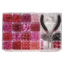 Boîte de perles avec pince Rayher, rose, 180 g - 2