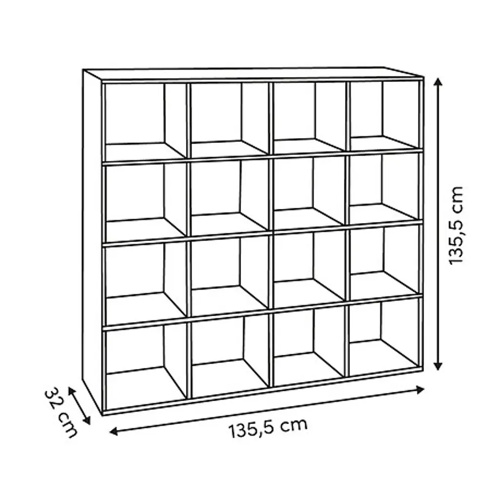 Étagère 16 cases 135,5 × 135,5 cm, blanche - 2