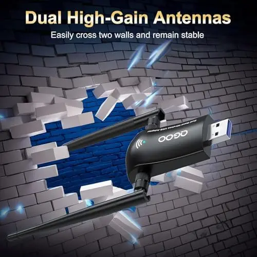 Adaptateur WiFi USB AC1300 QGOO — double antenne - 5