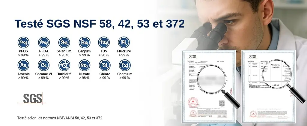 Osmoseur TX600-A – certification SGS / NSF