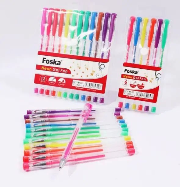 12 STYLO GEL NEON FOSKA 