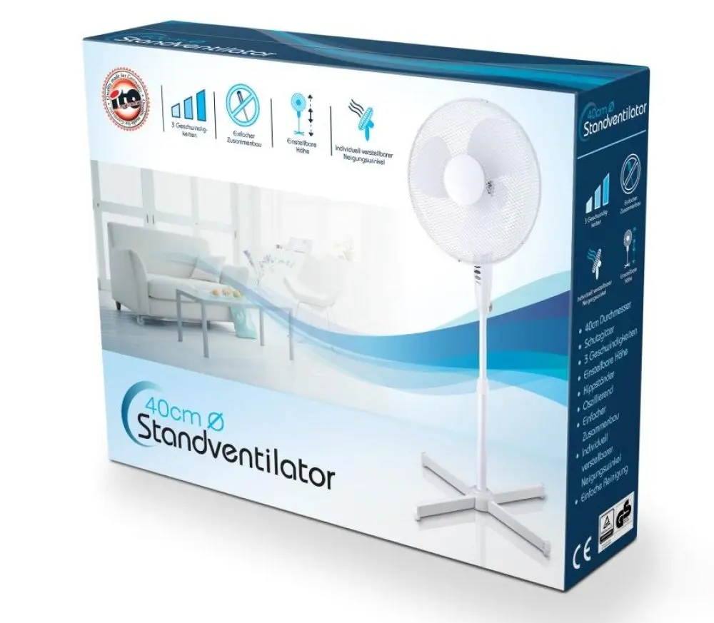 [460800] Ventilateur sur pied 40 cm ZEN02