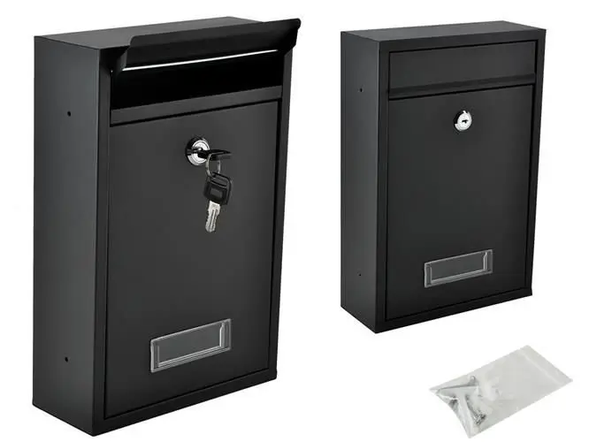 [00006237EN04] Boîte aux lettres noir 2 clés de fixation rabat As 6237