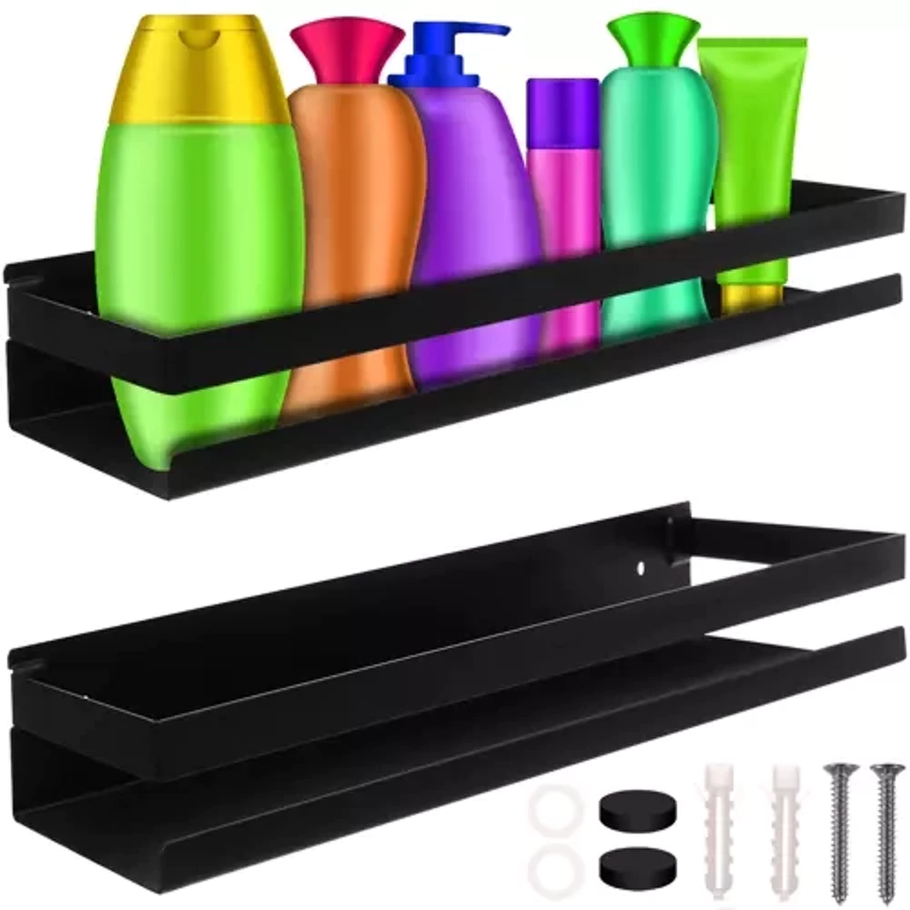 [00019188ZEN04] Étagère de salle de bain noire Ruhhy 19188 
