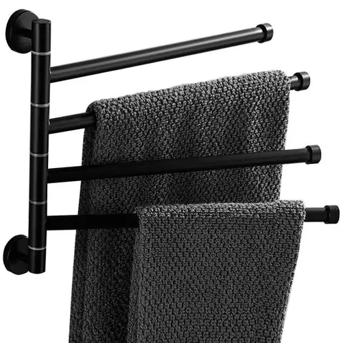 [00024474ZEN04] Salle de bain serviette Support - Noir Ruhhy 24474 