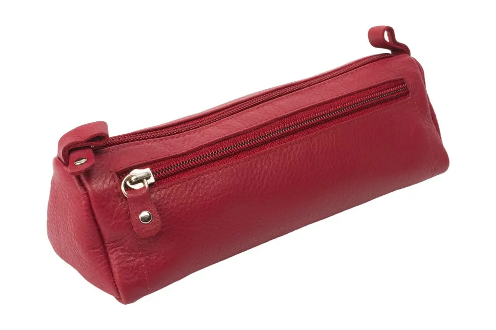 [4001-redZEN03] Large wheel leather case