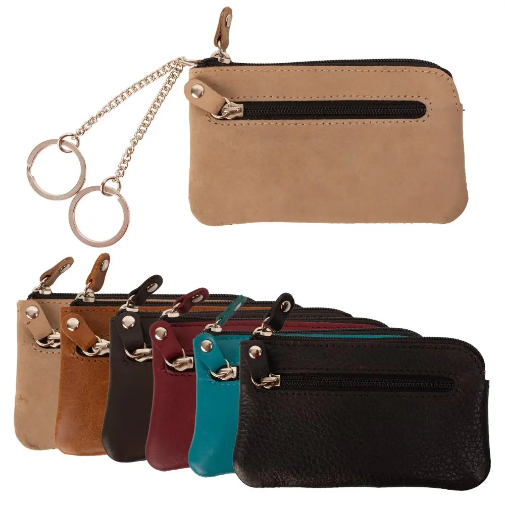 Sac à clés avec 2 anneaux - cuir de vachette assor