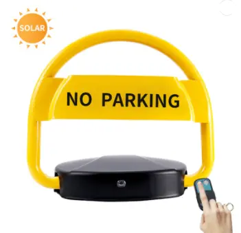 Solar parking barrier with remote control and alarm