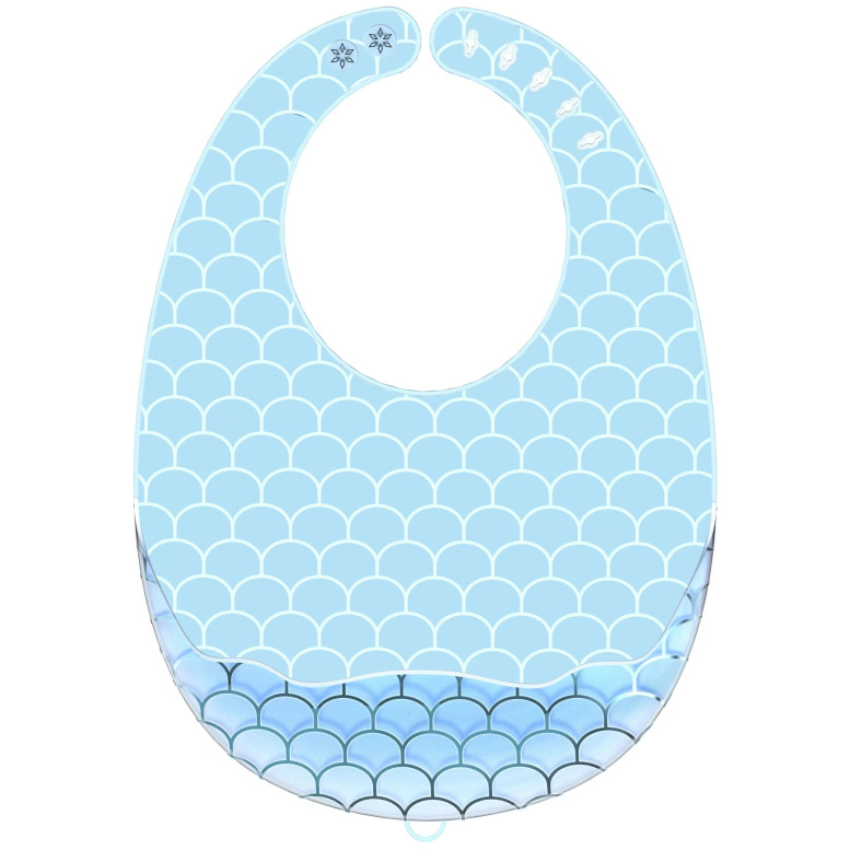 Transparent blue silicone bib YY-004