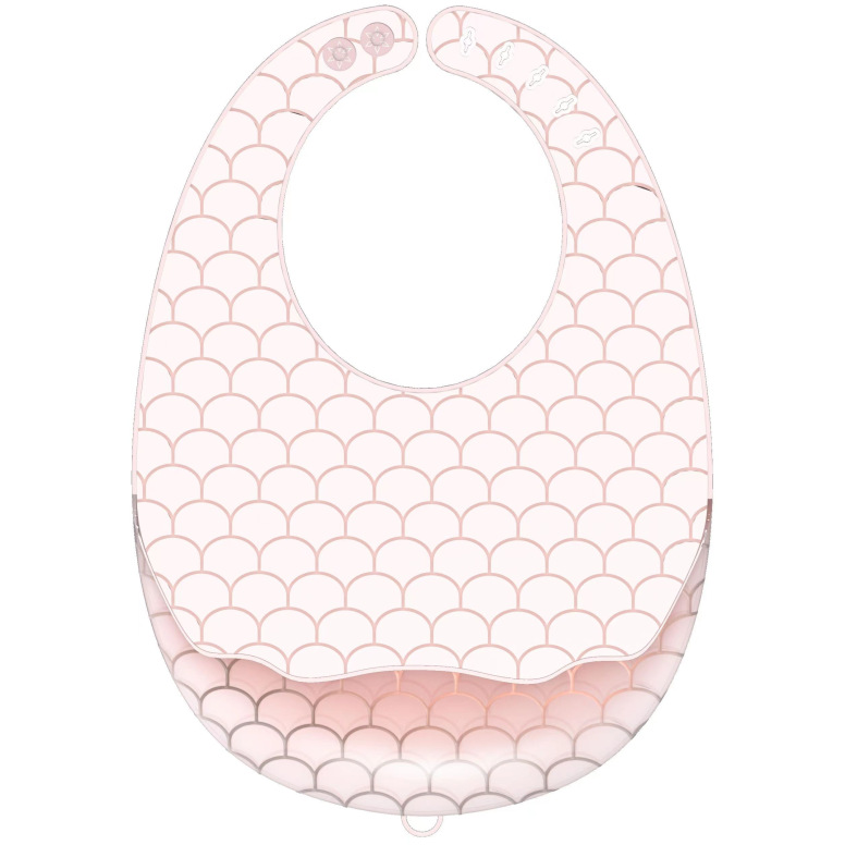 Bavoir rose transparent en silicone YY-004