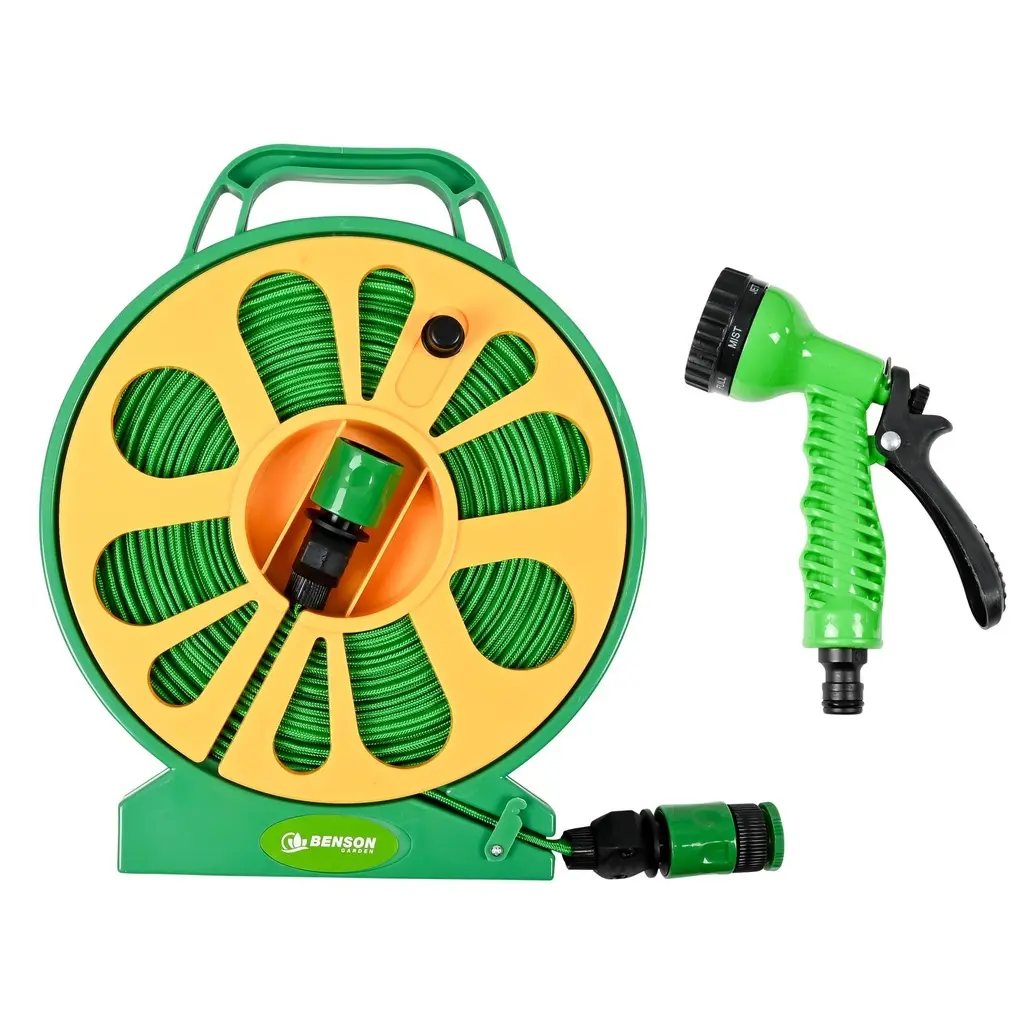 Kit tuyau d'arrosage 15 m sur enrouleur compac 