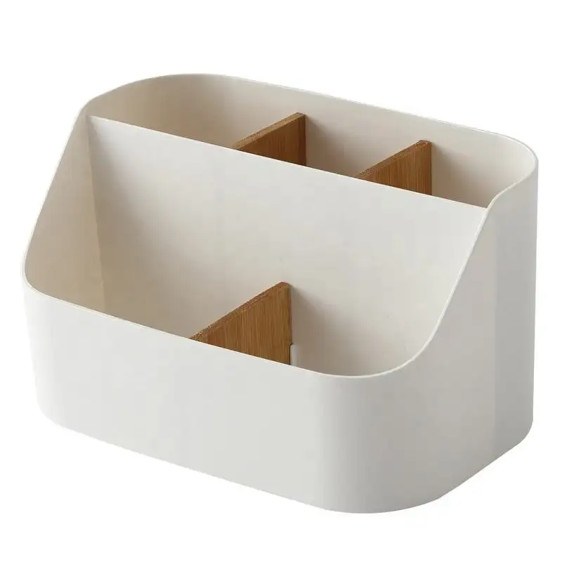 Storage box, removable bamboo separations. L19.2x L17.5 xH10.2 cm