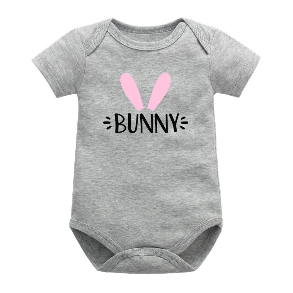 Adorable body gris Bunny manches courtes